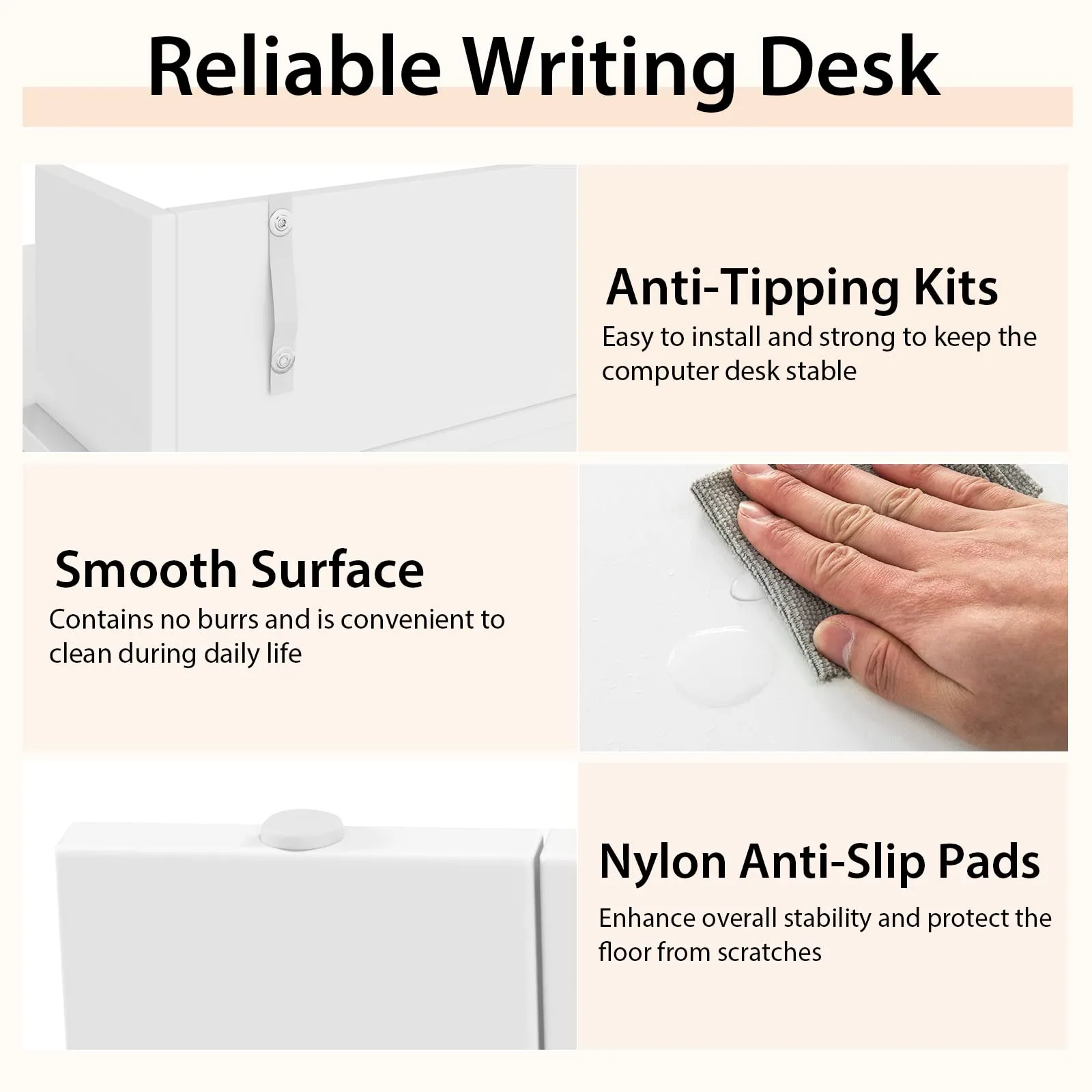 Tangkula 48" White Desk with Storage Bookshelf, Home Office Computer Desk with Dual 3 Tier Bookshelf & Monitor Shelf