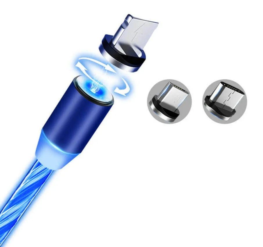 Tangle-Free Magnetic LED Charging Cable for All Devices