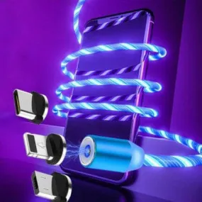 Tangle-Free Magnetic LED Charging Cable for All Devices