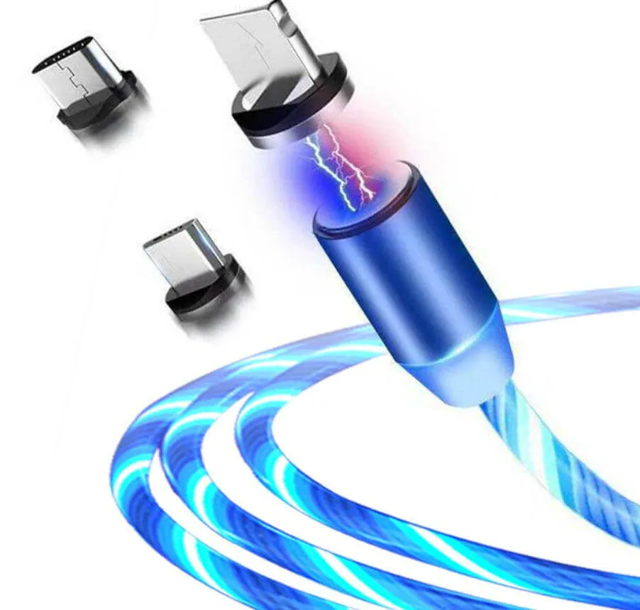 Tangle-Free Magnetic LED Charging Cable for All Devices