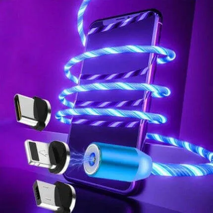 Tangle-Free Magnetic LED Charging Cable for All Devices