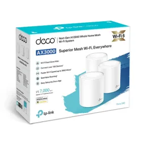 TP-Link Deco X60 (3-pack) AX5400 Whole Home Mesh Wi-Fi 6 System  (WIFI6) / Up to 650sqm Coverage / WPA3 / TP-Link Homecare / OFDMA / MU-MIMO (3.20V)