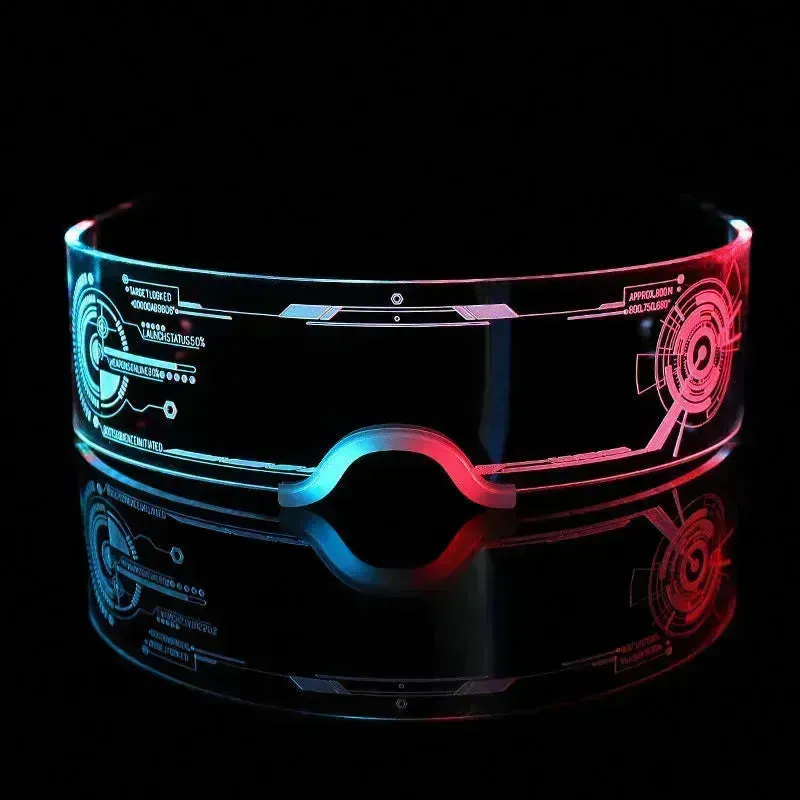 Trendy Unisex 3D Luminous LED Light up Glasses for cosplay Rave Festivals Bars Clubs Parties  Futuristic Light up Eyeglass