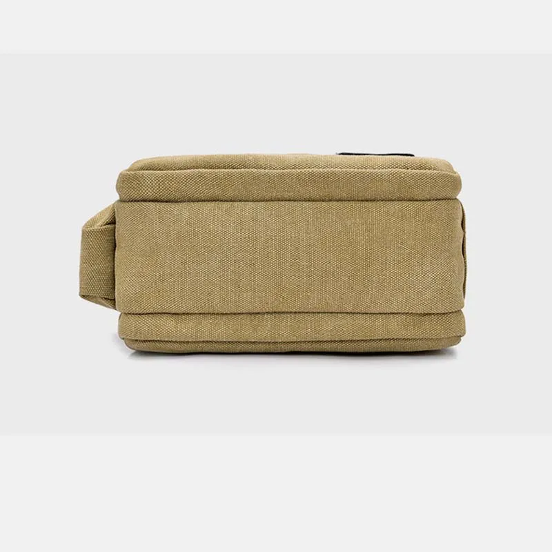 Vintage Canvas Mini Crossbody Shoulder Bag Men Small Purses with Multi-Slot