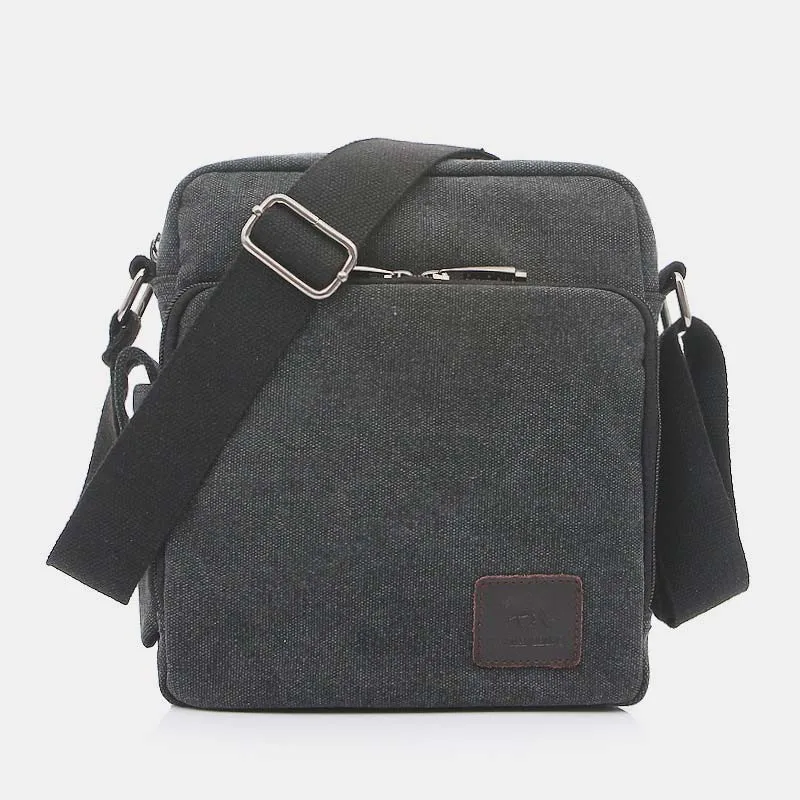 Vintage Canvas Mini Crossbody Shoulder Bag Men Small Purses with Multi-Slot