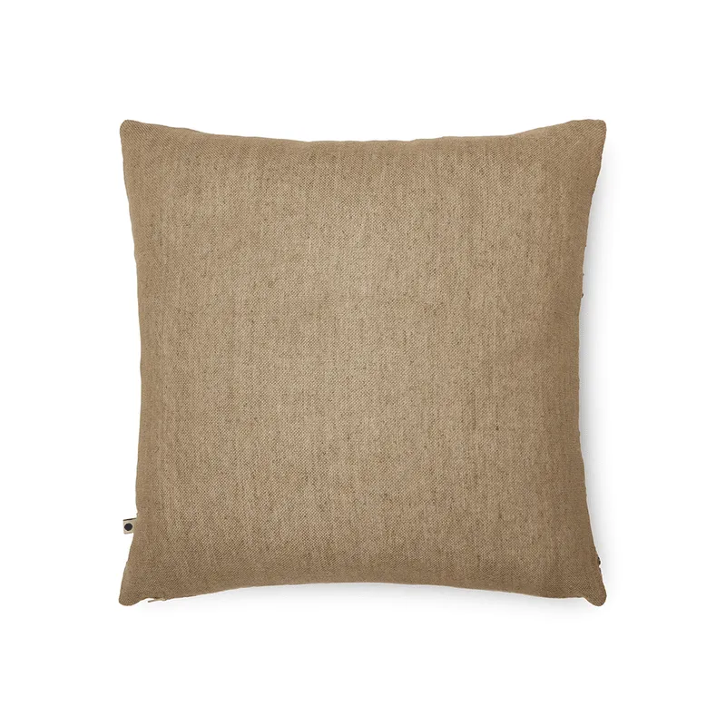 Wreath Linen Cushion Cover In Kantha Embroidery | Hand-Crafted | 16" x 16"