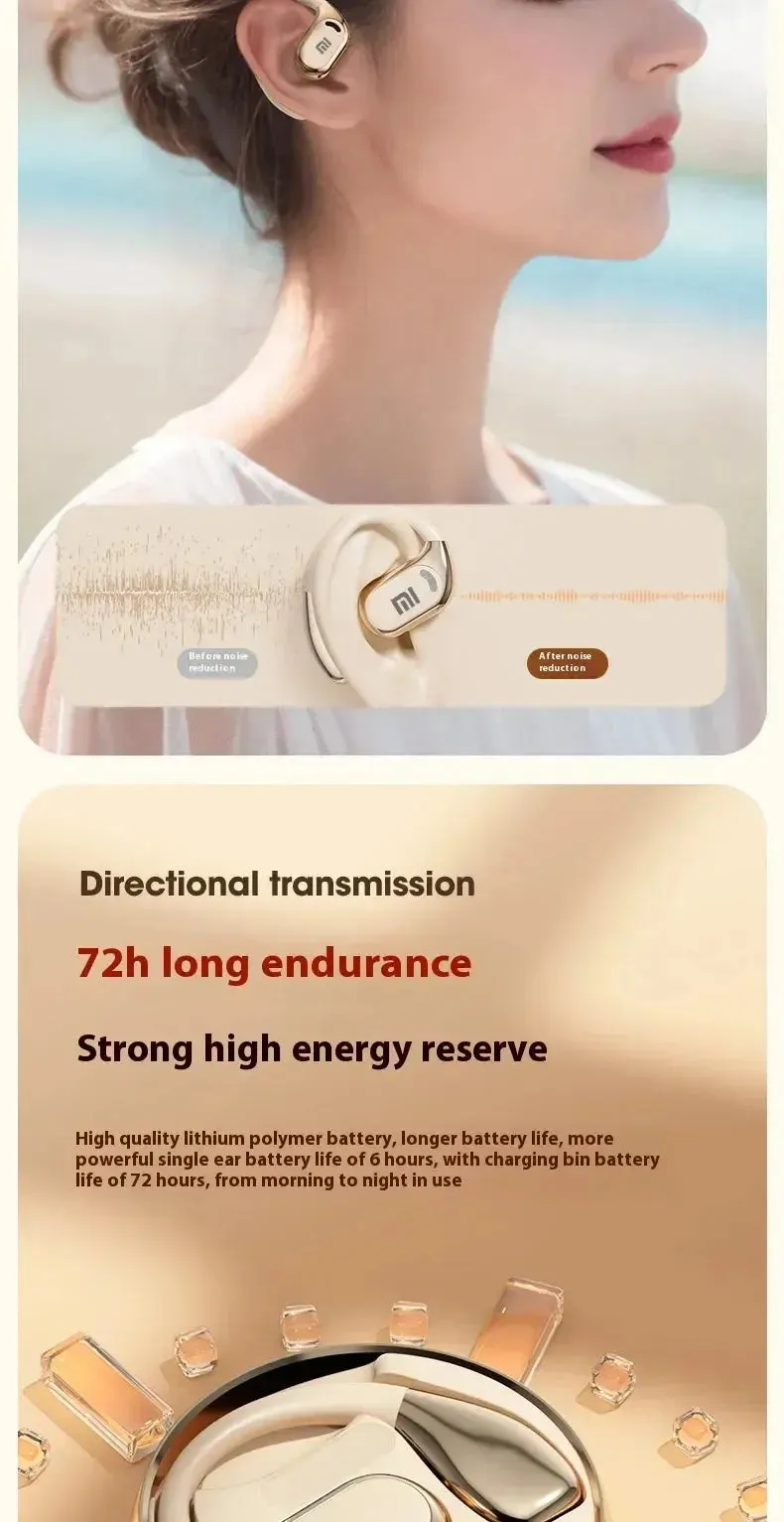 Xiaomi M76 Wireless Headphone Sound HIFI Bluetooth Earphone Gaming Sports Headphones Running Headsets Voice Call with Microphone