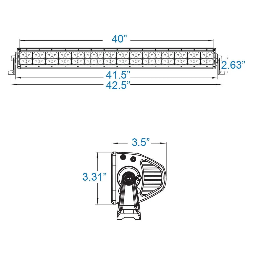 XX-Series LED Light Bar - 40" - Marine Black (5W)
