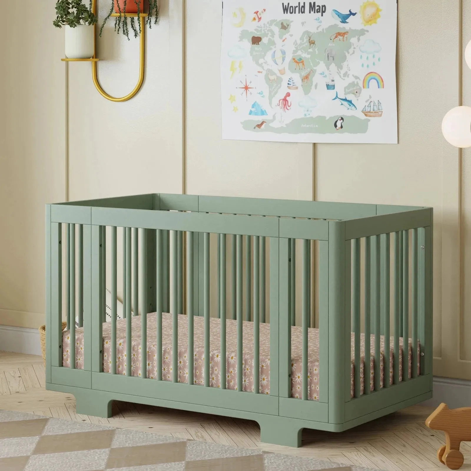 Yuzu 8-in-1 Convertible Crib with All-Stages Conversion Kits | Light Sage