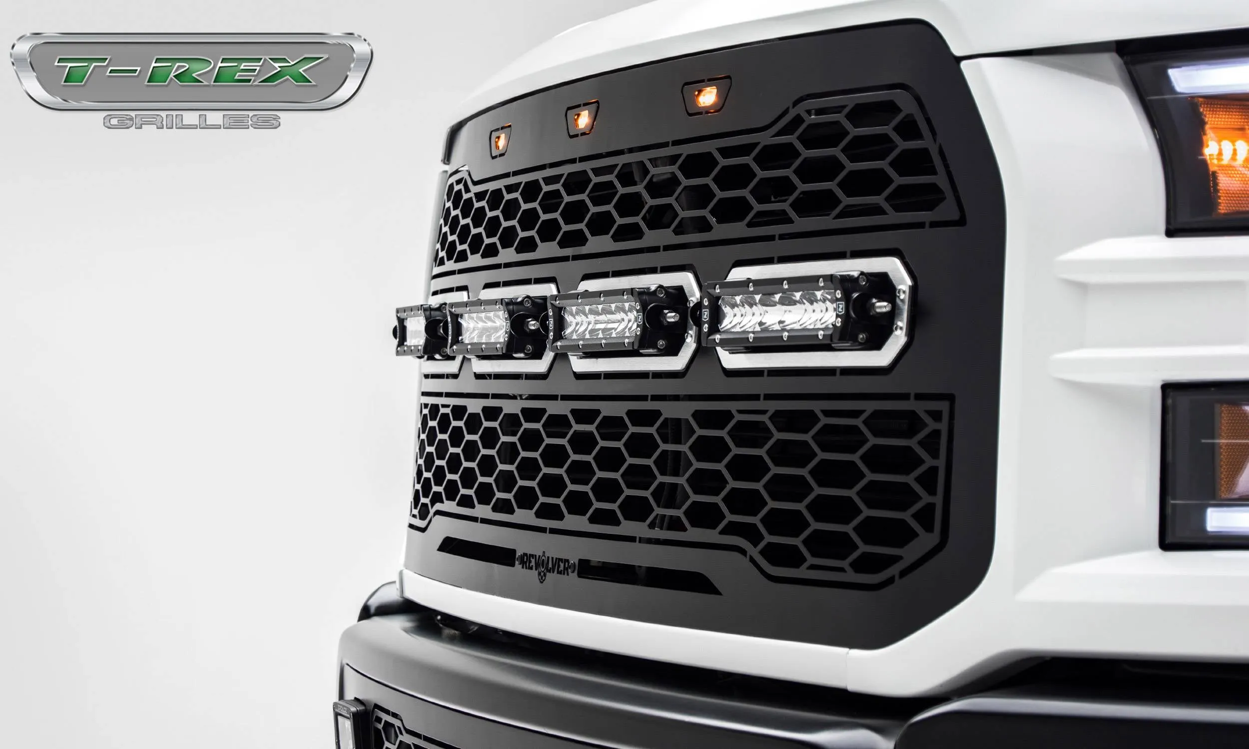 ZROADZ T-Rex Revolver Front Grille & LED Light Bars - 2017  Raptor