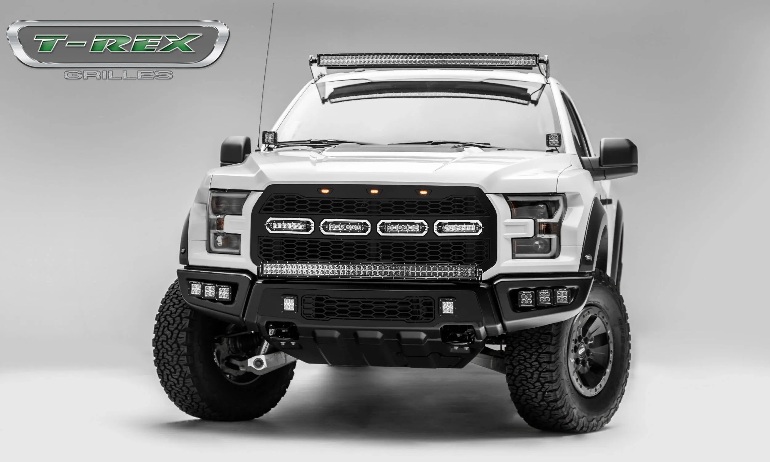 ZROADZ T-Rex Revolver Front Grille & LED Light Bars - 2017  Raptor