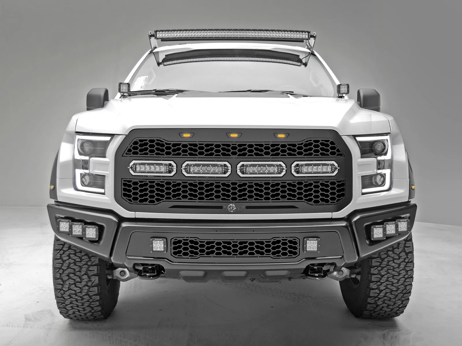 ZROADZ T-Rex Revolver Front Grille & LED Light Bars - 2017  Raptor